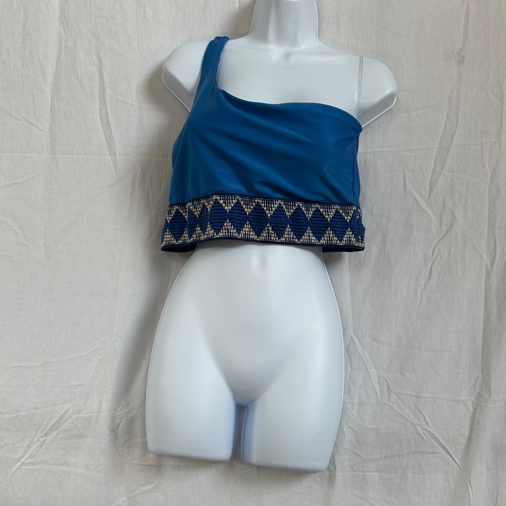 Blue One-Shoulder Women's bathing suit bikini top XXL